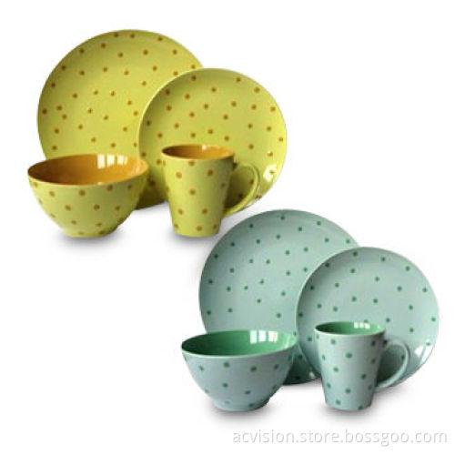 16-piece Ceramic Dinner Set, Available in Various Colors, Made of Stoneware, CE-approved